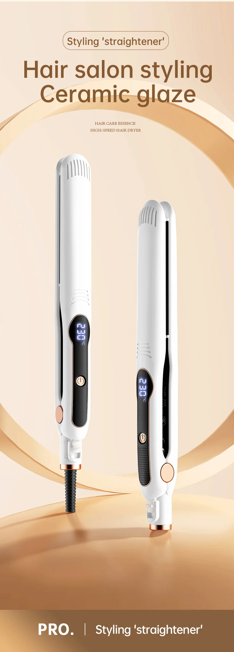 Ceramic Hair Straightener Flat Iron detail