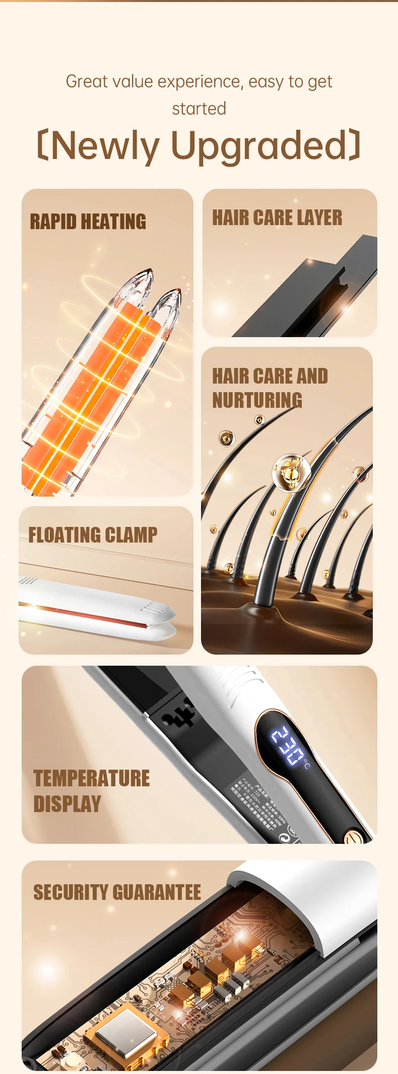 Ceramic Hair Straightener Flat Iron detail