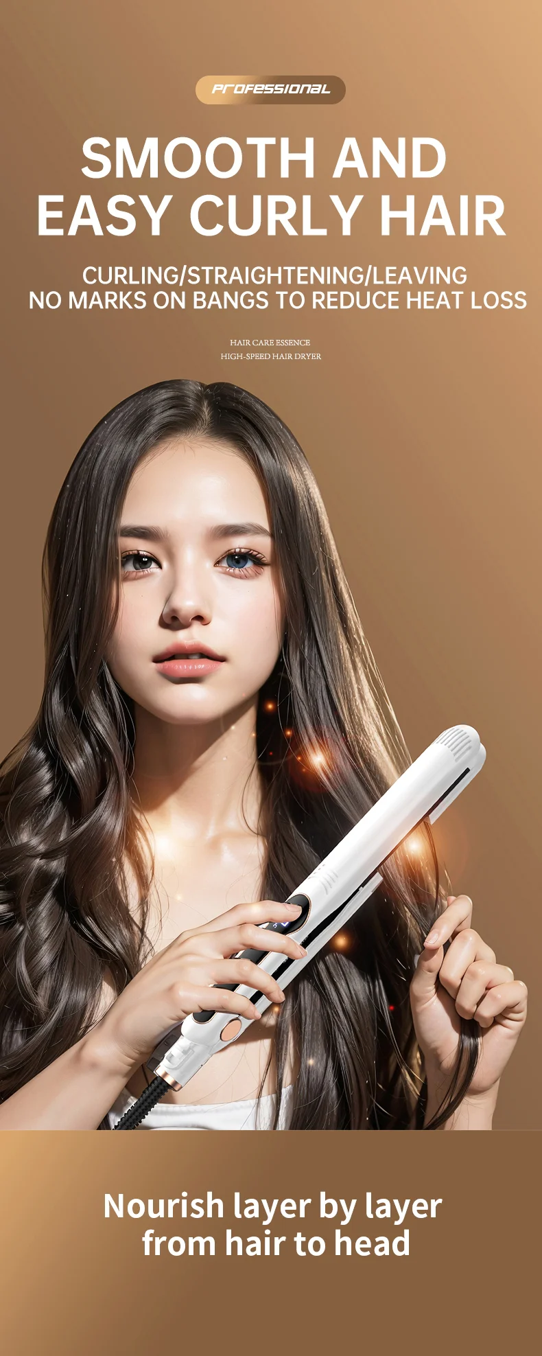 Ceramic Hair Straightener Flat Iron detail
