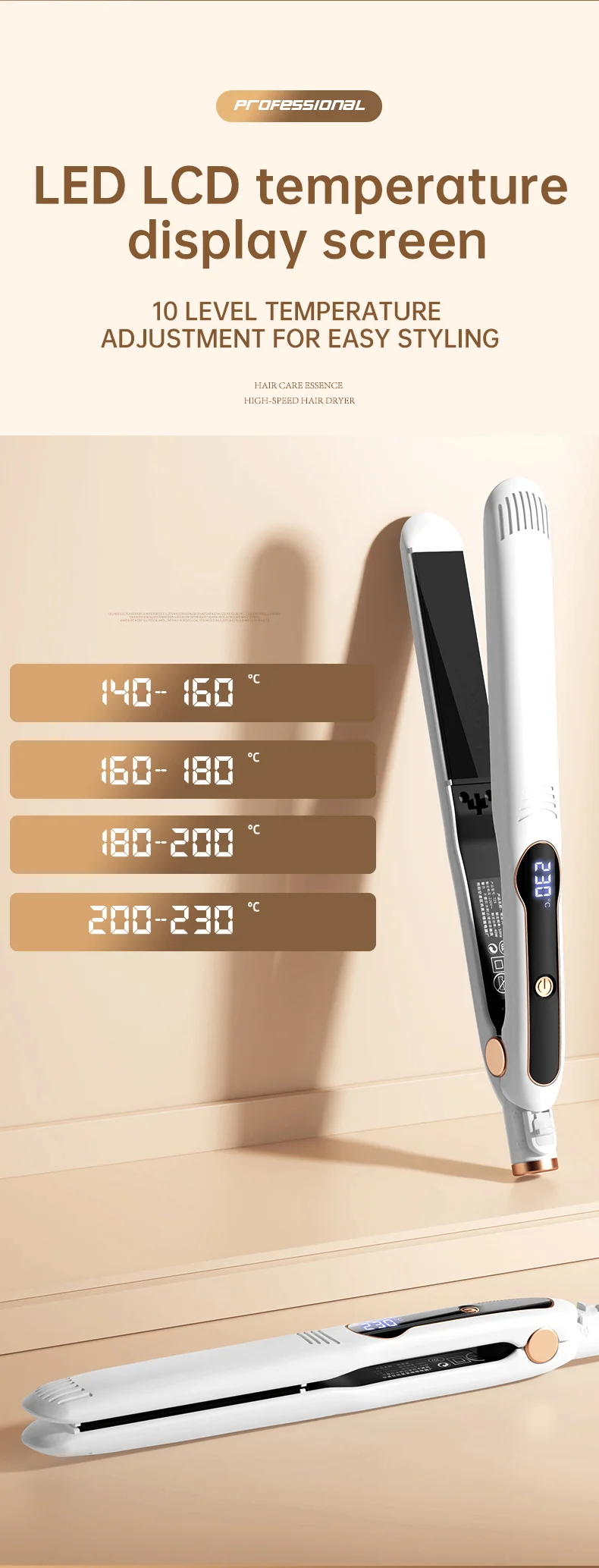 Ceramic Hair Straightener Flat Iron detail