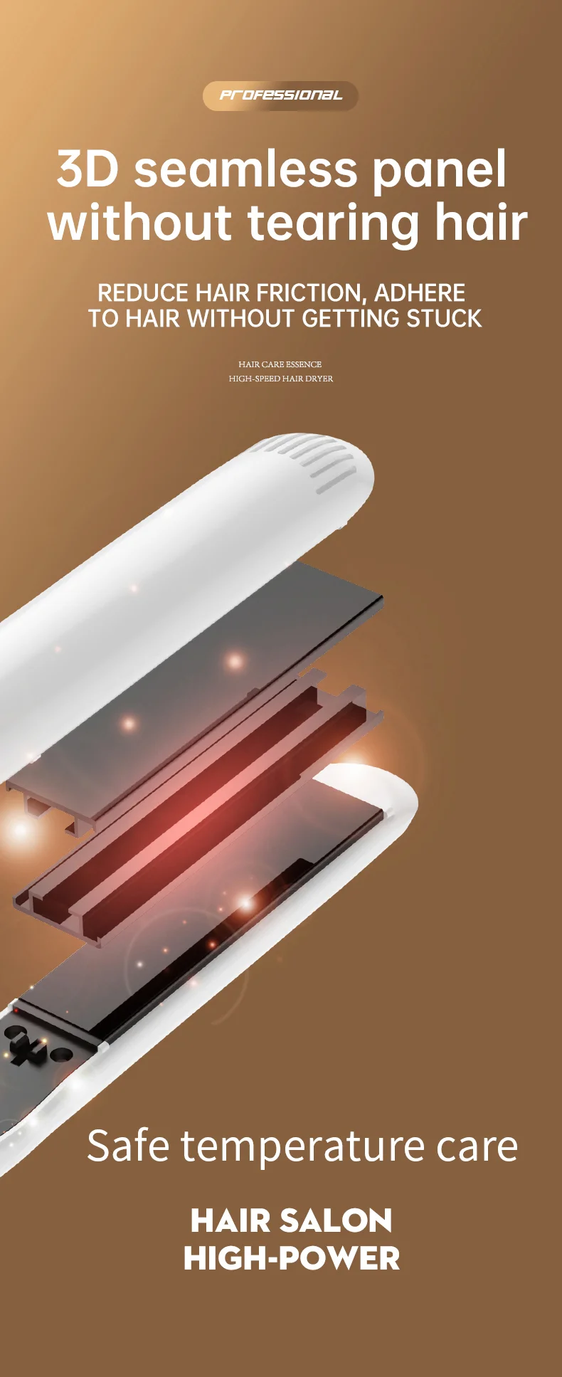 Ceramic Hair Straightener Flat Iron detail