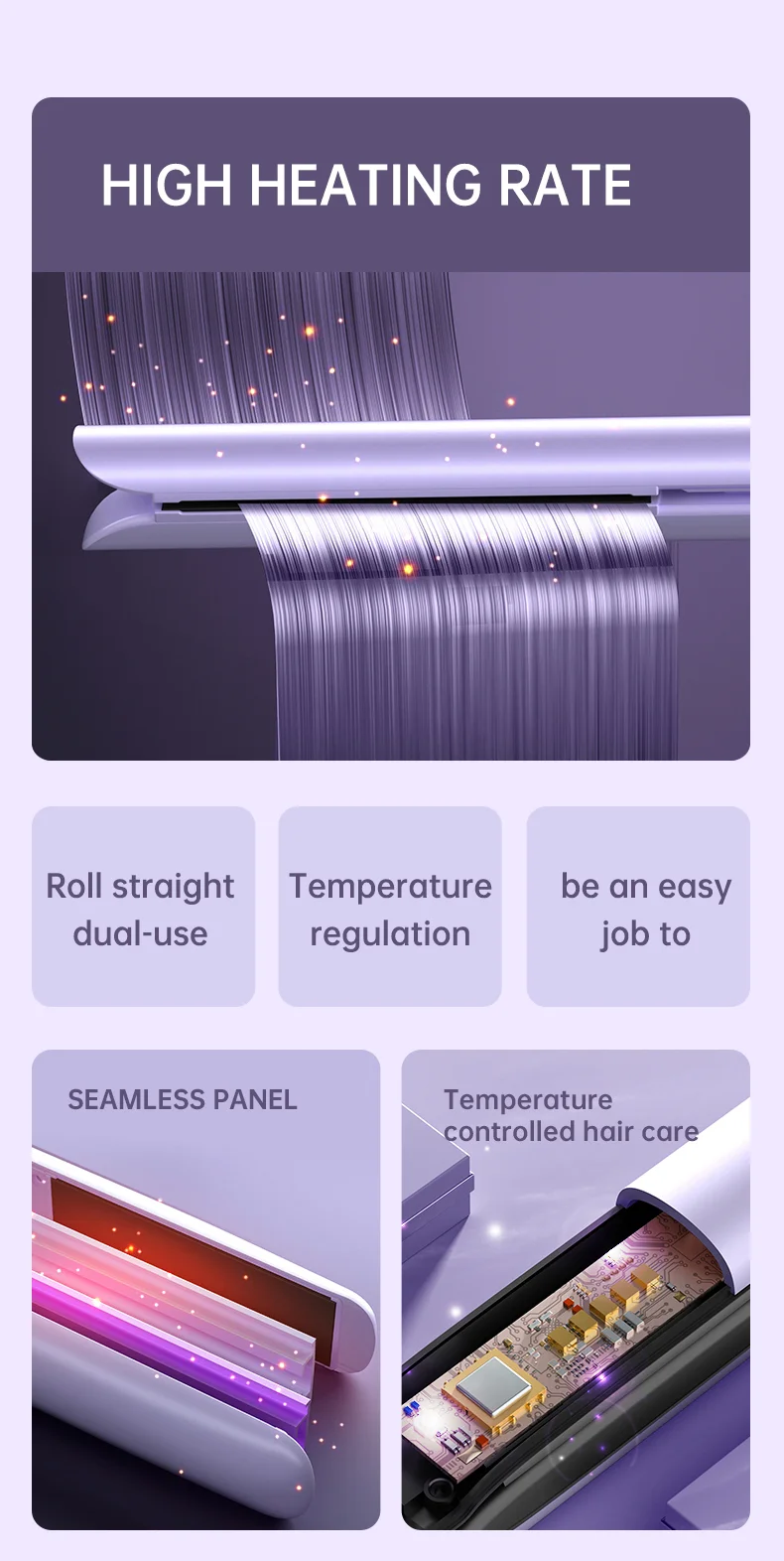 Negative Ion Ceramic Hair Straightener Flat Iron detail