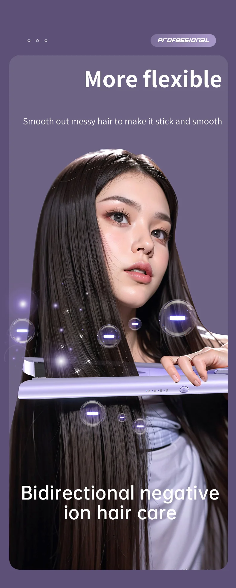 Negative Ion Ceramic Hair Straightener Flat Iron detail