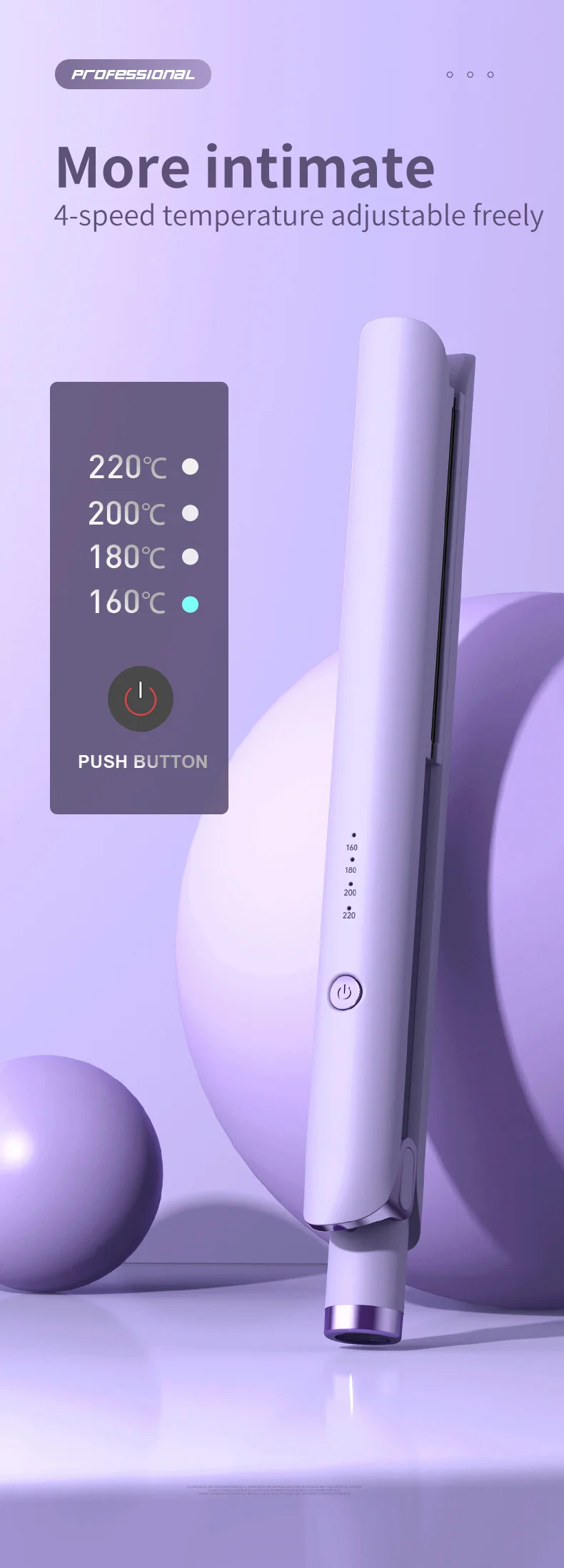 Negative Ion Ceramic Hair Straightener Flat Iron detail
