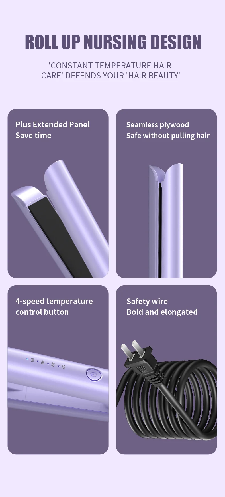 Negative Ion Ceramic Hair Straightener Flat Iron detail