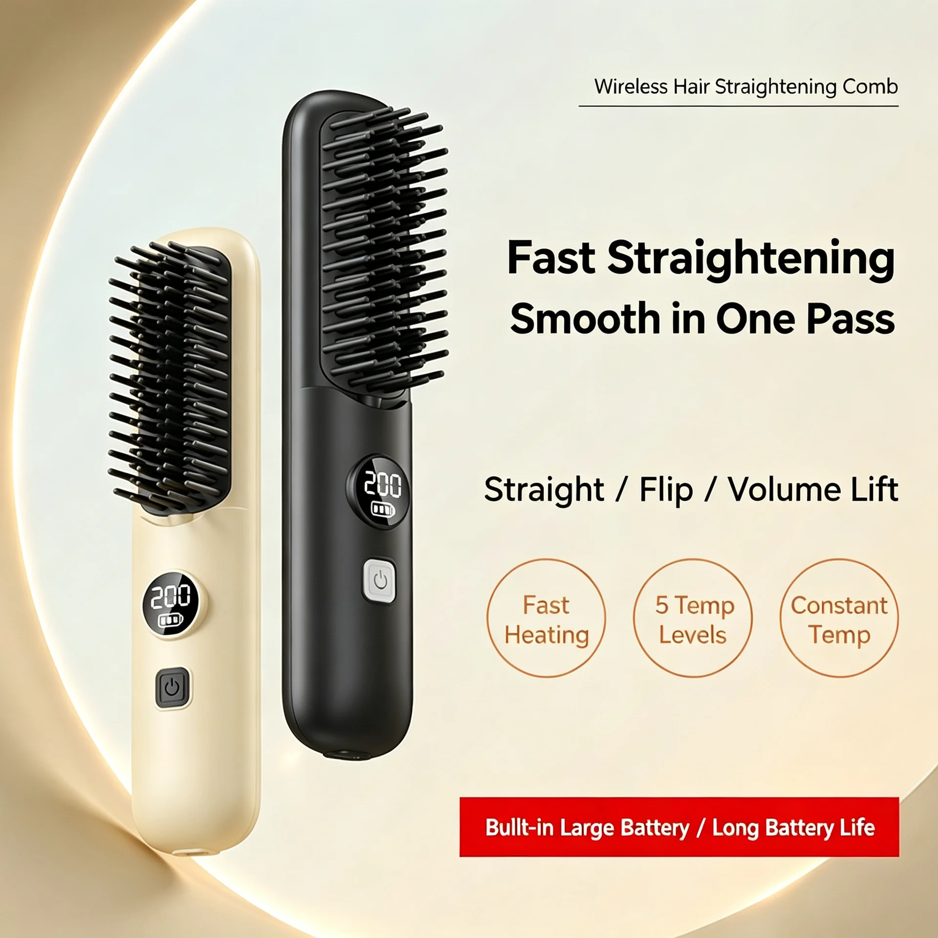 Cordless Hair Straightening Comb