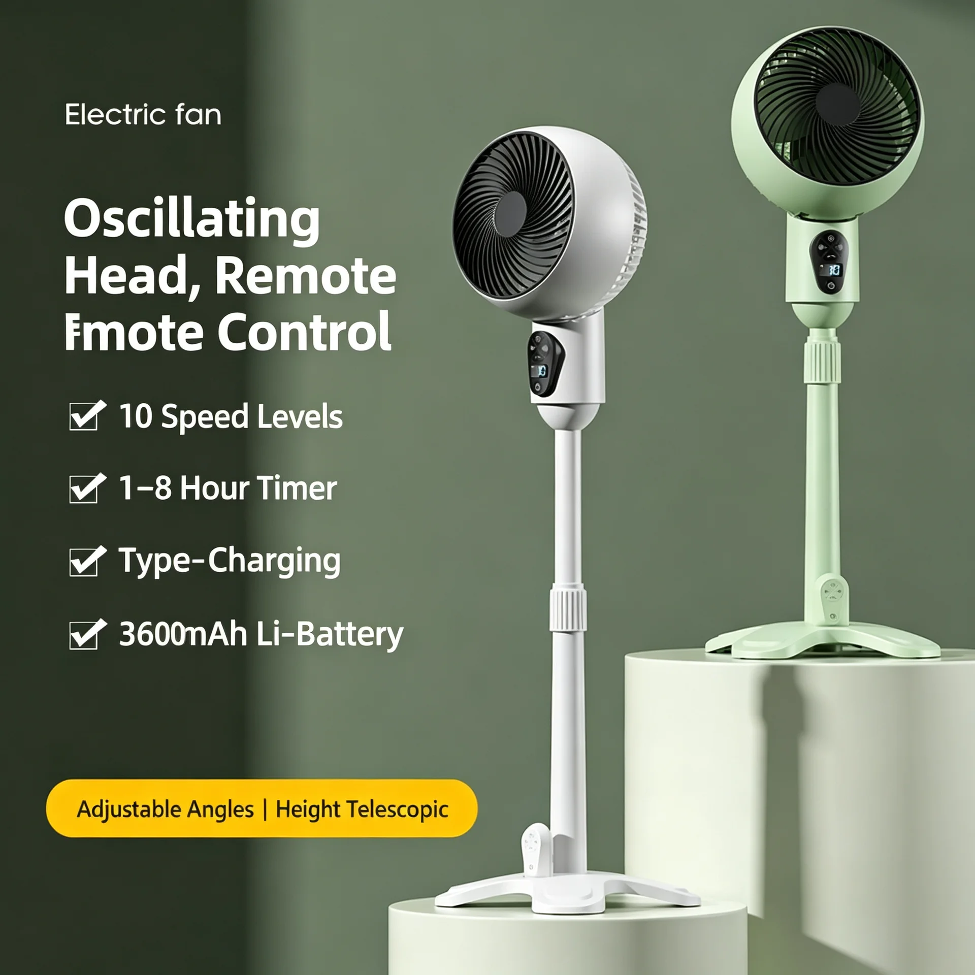 Foldable Telescopic Air Circulation Stand Fan with Remote
